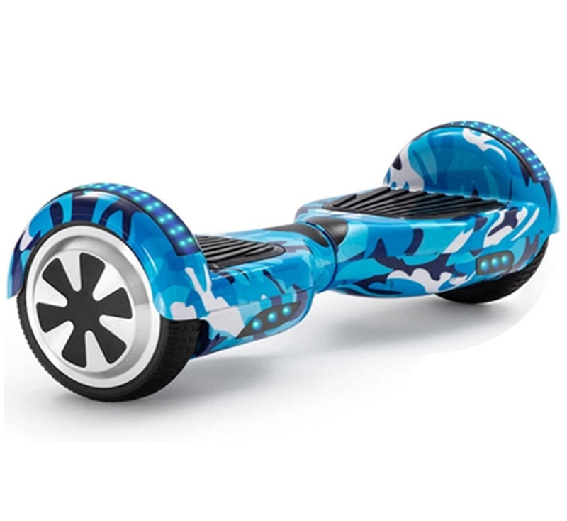 Hoverboard Skate Elétrico Smart Balance Wheel 6,5 Polegadas com Bluetooth - Azul Camuflado