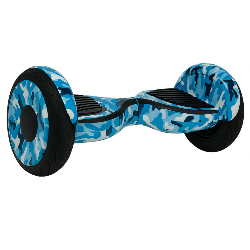 Skate Elétrrico Hoverboard 10 Polegadas com Bluetooth - Azul Camuflado